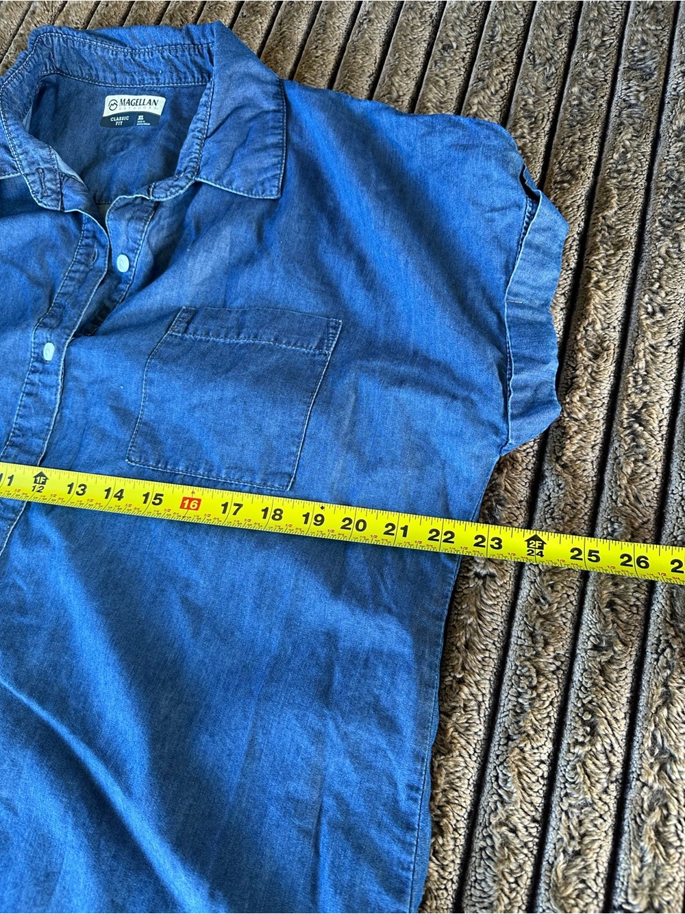 🎉5 for $45🎉  Magellan top blouse denim blue shirt size XL - Picture 6 of 7